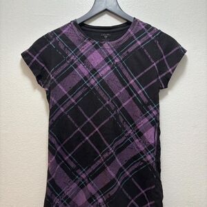 Plaid Black and Purple Women's Top